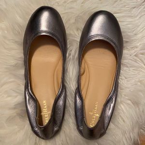 Cole Haan Silver Manhattan Ballet Flats - 7B